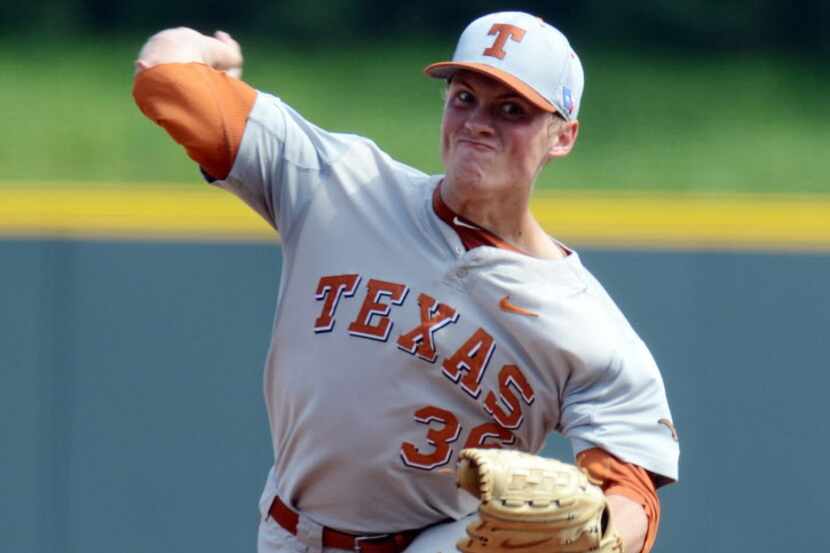 In this file photo, Texas pitcher Nathan Thornhill throws against TUC on May 18, 2013. Texas...