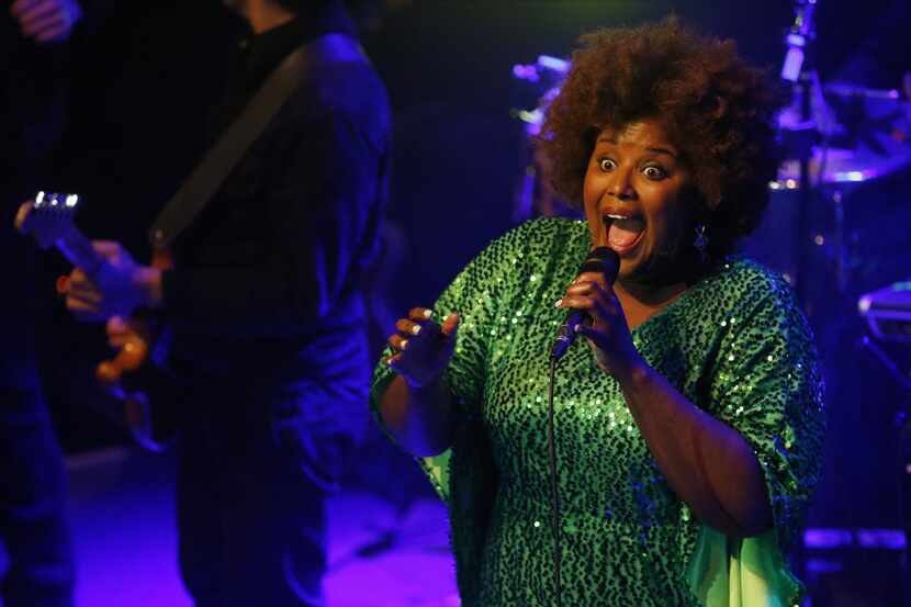 Singer Kam Franklin led the Suffers through a triumphant set at the Kessler on Friday. (Andy...