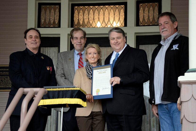 Mayor Eric Hogue  joined with other dignitaries at the historic Brown House in Wylie to...