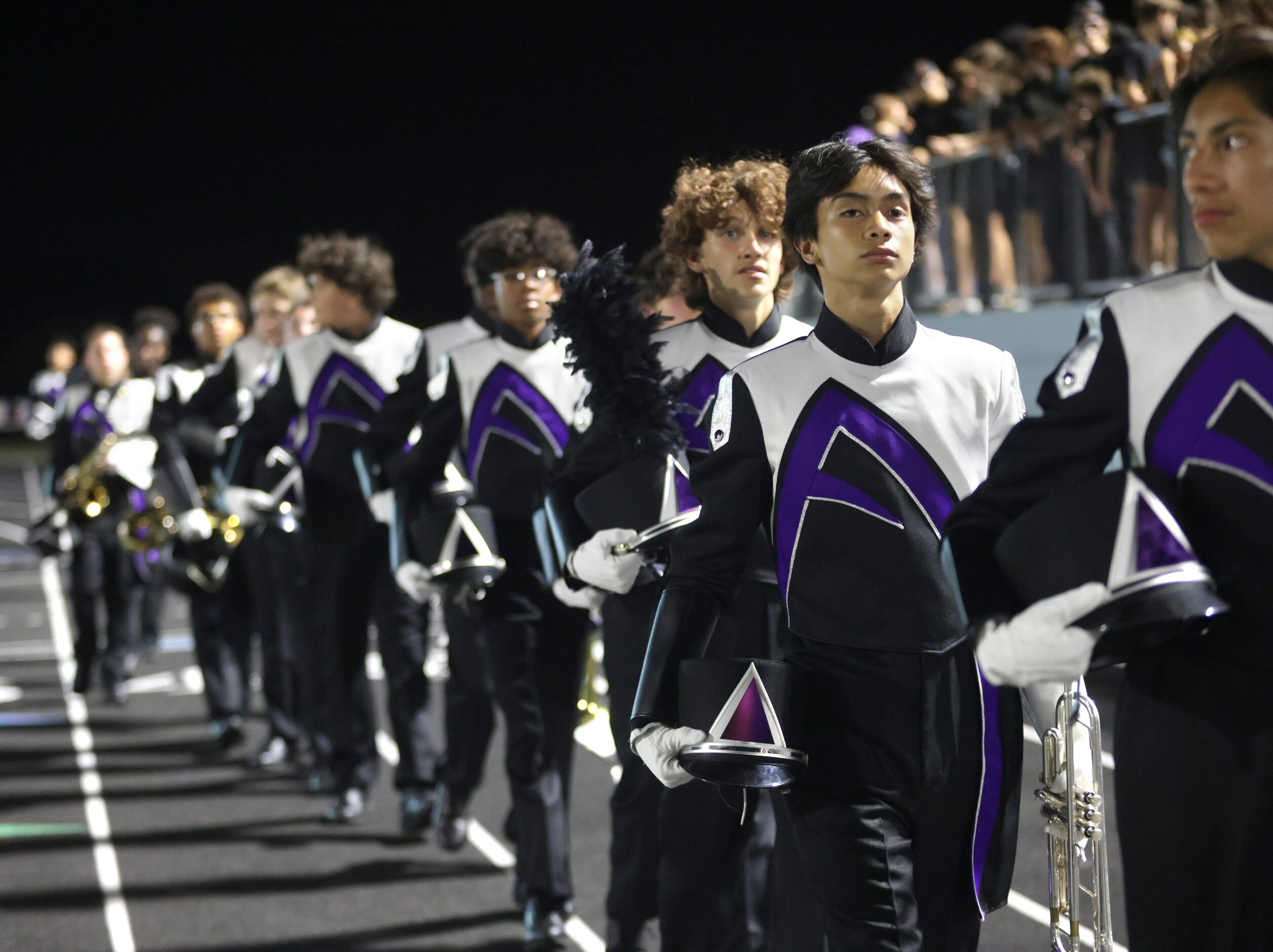 The Anna band prepares for halftime during Lovejoy High School at Anna High School football...