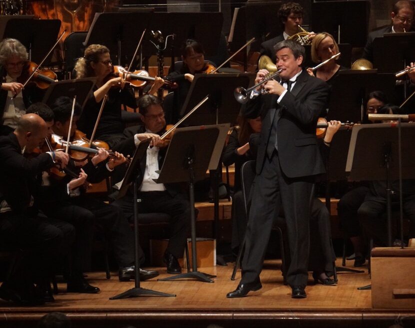 Trumpet player Ryan Anthony performs with the Dallas Symphony Orchestra at the Meyerson...