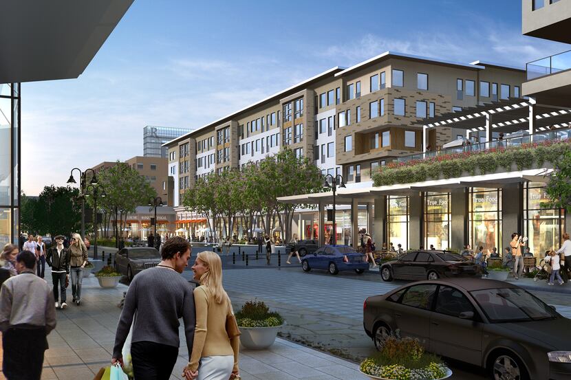 The Legacy West mixed-use development has some apartment tenants, but the stores,...
