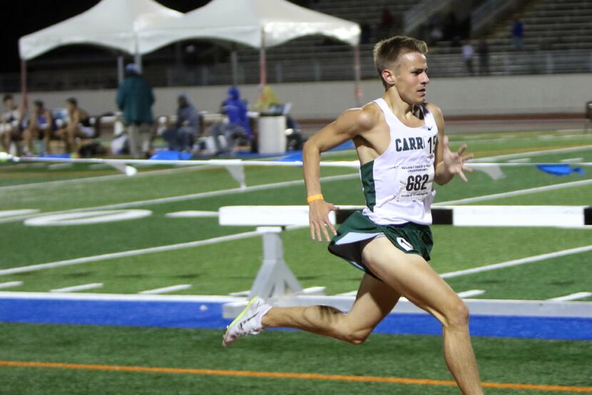 Reed Brown, a distance runner from Southlake Carroll, streaks the final 100 meters to finish...