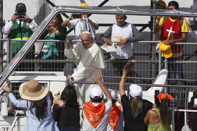 El Papa Francisco arribó el jueves por la mañana a Lobito Beach, en Iquique Chile.(AP)

