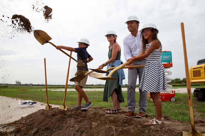 Eden Green CEO Eddy Badrina (second from right) breaks ground with his family on the...
