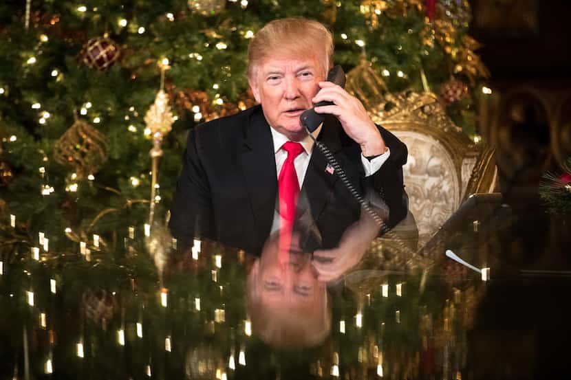 President Donald Trump made phone calls to children around the nation on Christmas Eve from...