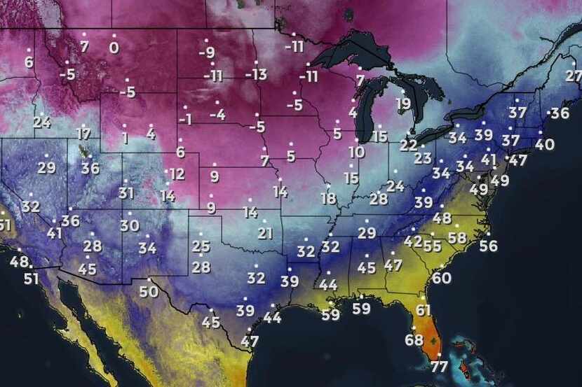 El frente frío que se extiende desde estados en la costa oeste al sur de Estados...