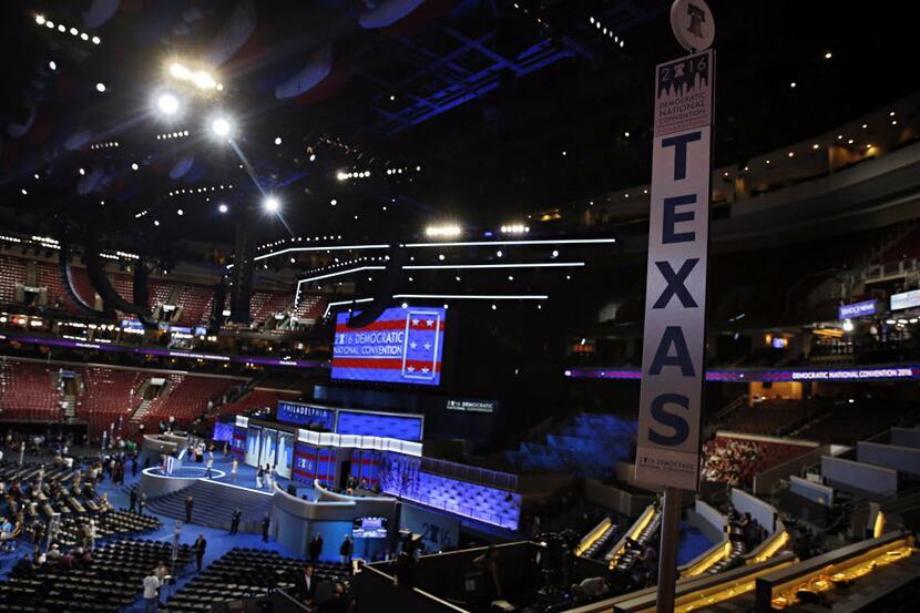 This is the section of the Wells Fargo Center where the Texas delegation will sit at the...