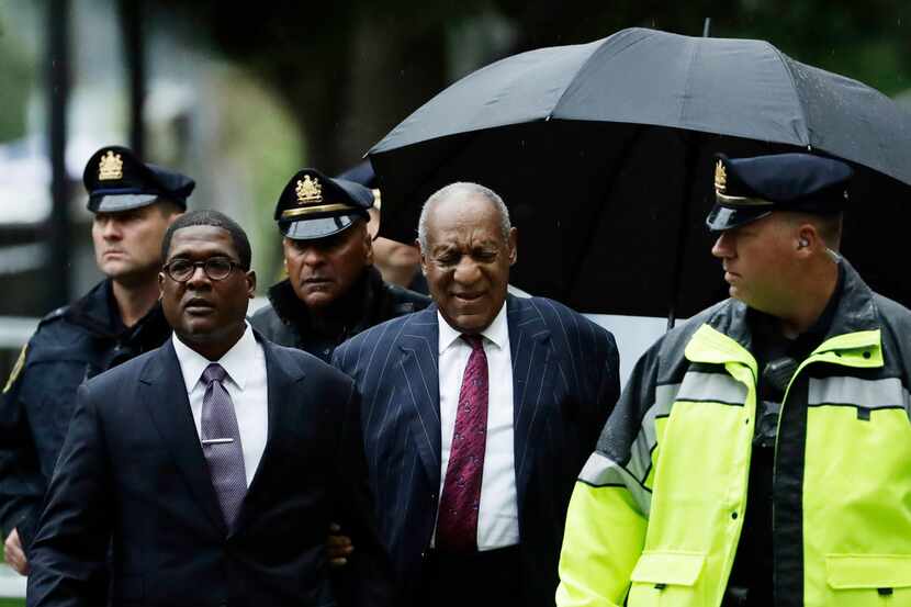 Bill Cosby arrives for his sentencing hearing at the Montgomery County Courthouse, Tuesday,...