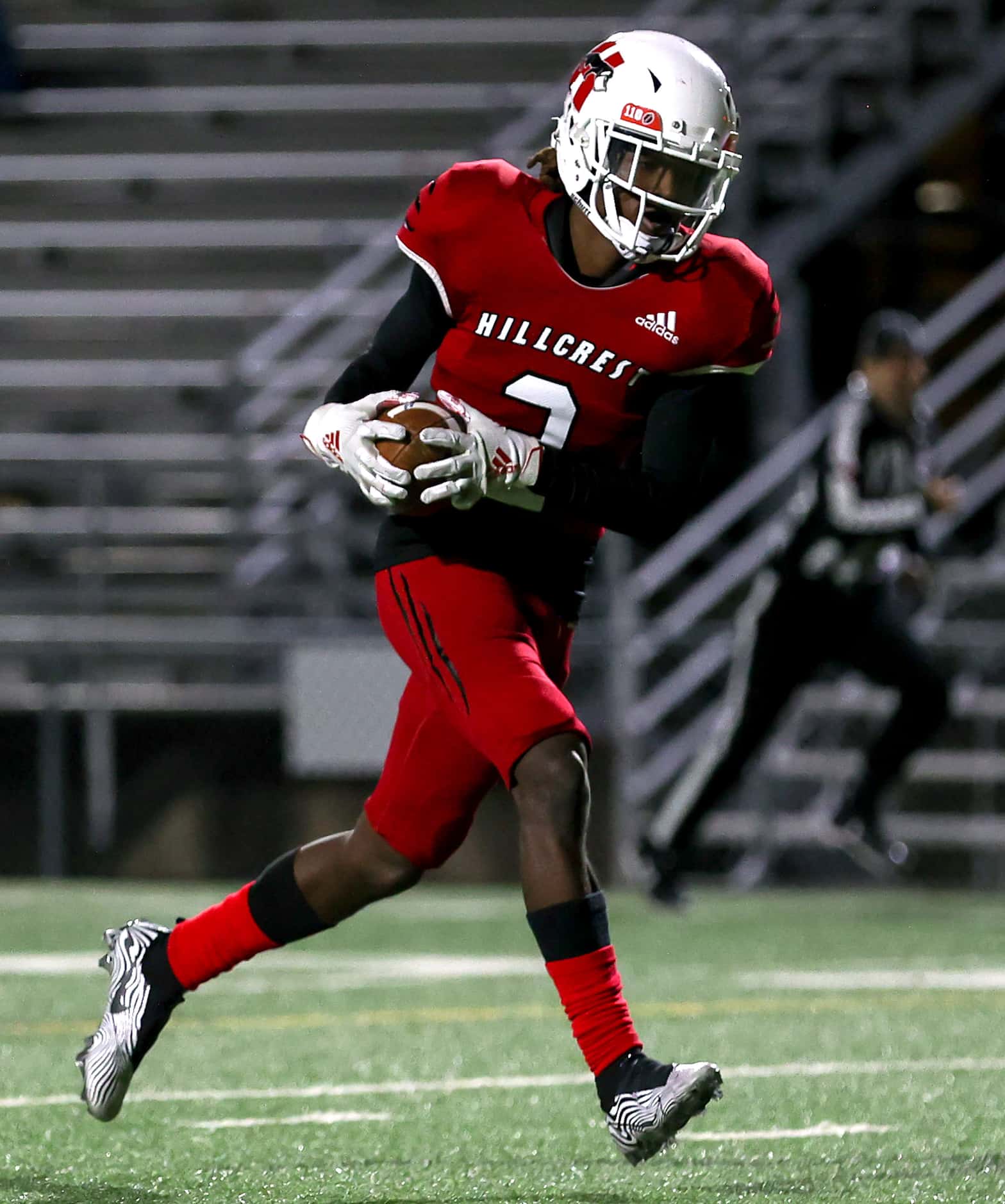 Hillcrest running back Reggie Williams comes up with a 23 yard touchdown reception against...