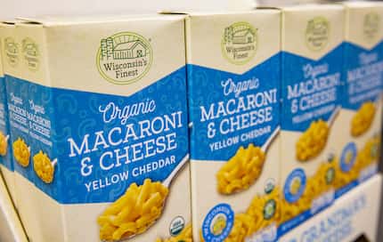 Packages of Wisconsin's Finest organic mac and cheese, which it started making a few months...
