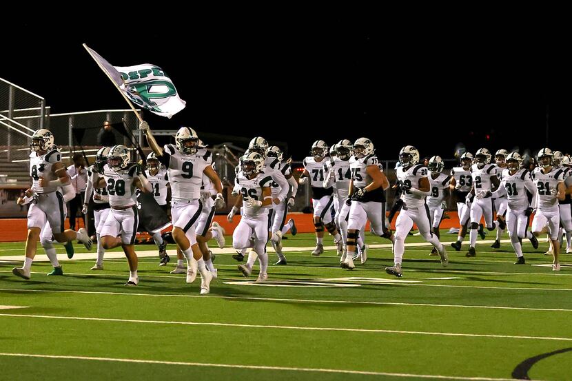The Prosper Eagles in the field to face Flower Mound Marcus in a Class 6A Division II...