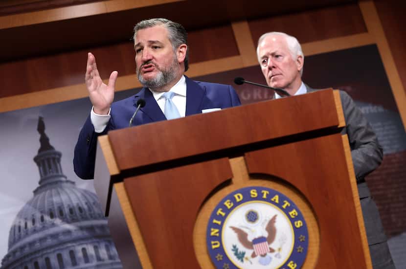 Texas Republican Sens. Ted Cruz (left) and John Cornyn are among Clarence Thomas' strongest...