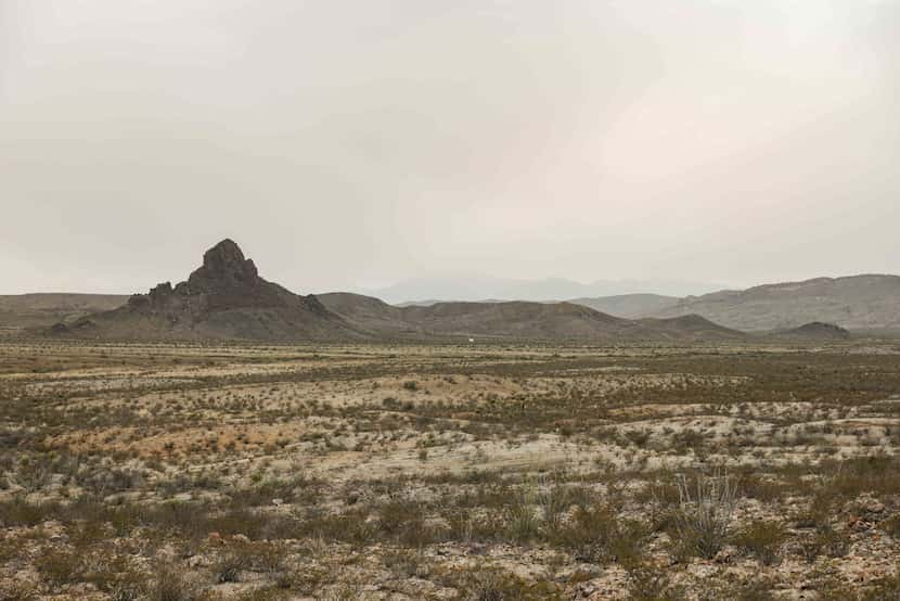 The desert between the border with Mexico and U.S. Highway 90 in Texas near Valentine poses...