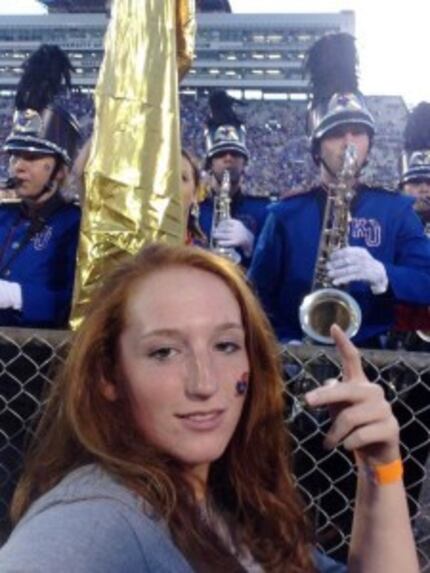  Daisy Tackett is shown at a University of Kansas football game, in a photo provided to the...
