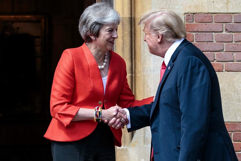 President Donald Trump made nice with Britain's Prime Minister Theresa May during a meeting...