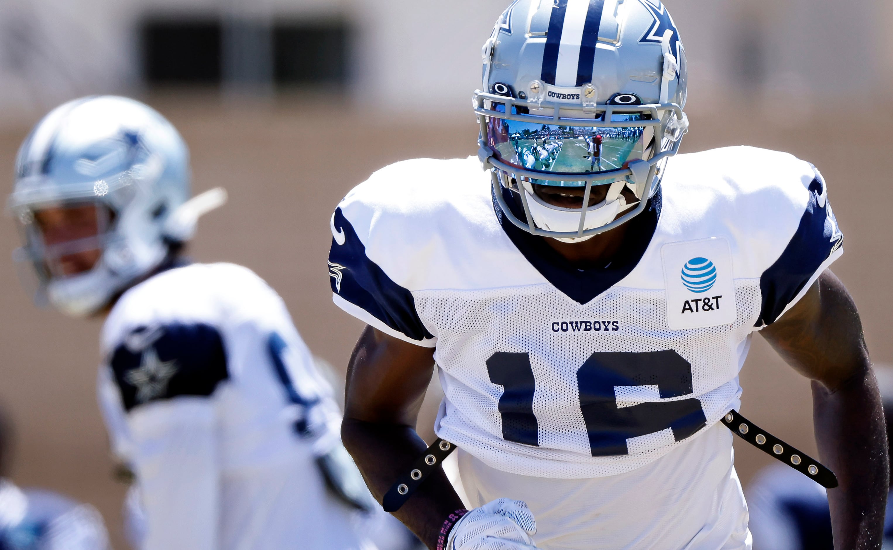 Dallas Cowboys receiver T.J. Vasher runs after a reception during the NFL  football team's rookie minicamp in Frisco, Texas, Friday, May 13, 2022. (AP  Photo/Michael Ainsworth Stock Photo - Alamy