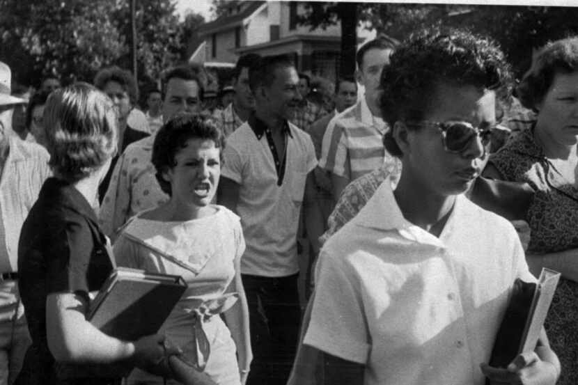 In this Sept. 4, 1957 file photo, students of Central High School in Little Rock, including...