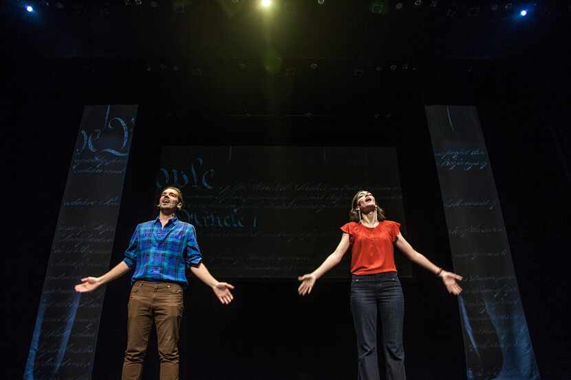 Brigham Mosley and Janielle Kastner perform at the What Makes a Citizen Festival at Moody...