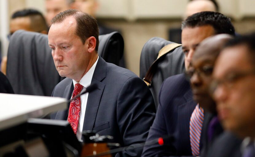 Dallas City Council member Philip Kingston (left) earlier this month.