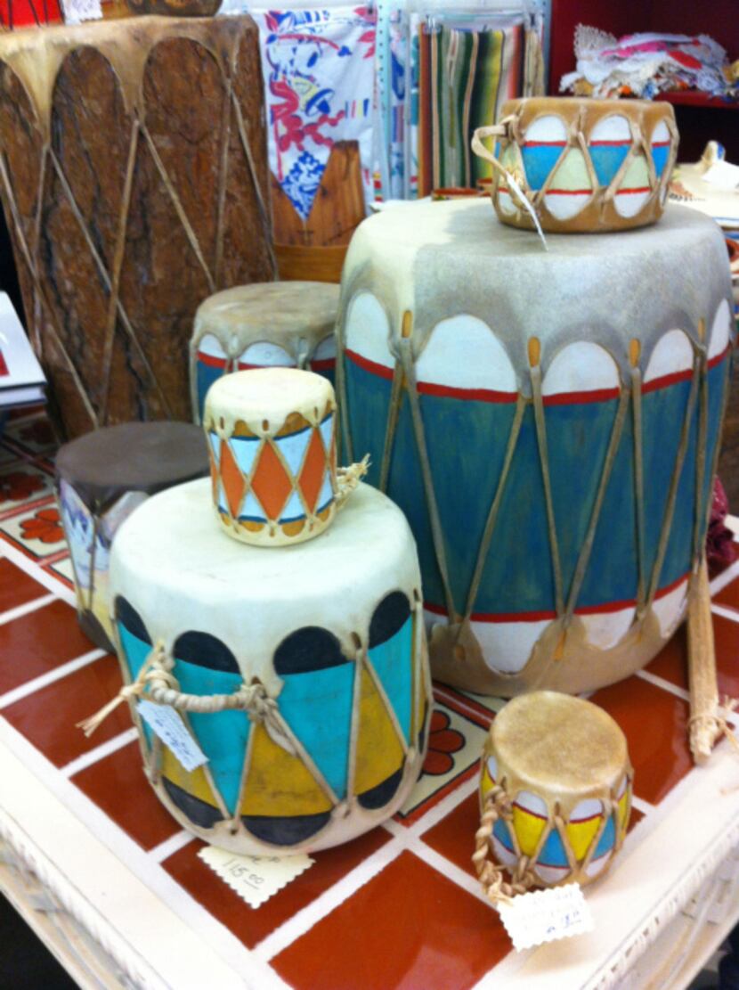Native American drums of all sizes are among the stock at Antiques and Things in...