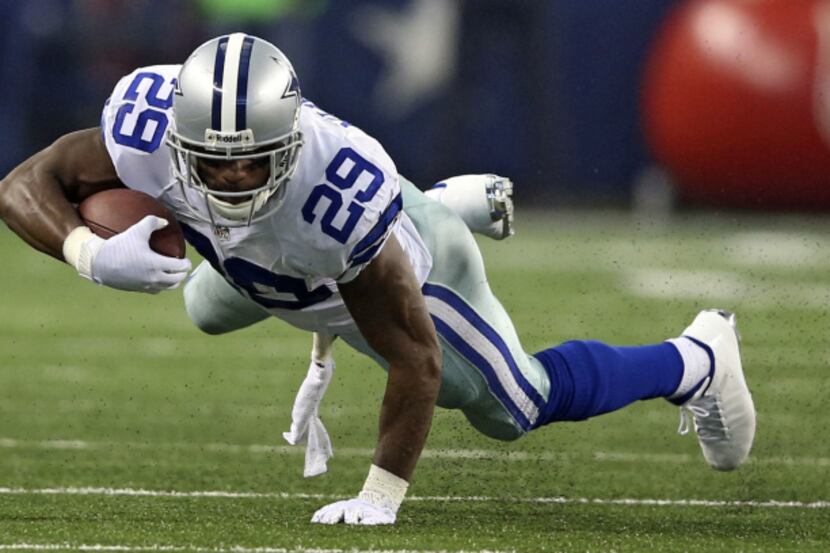 Dallas Cowboys running back DeMarco Murray (29) leaps for more yards in a game against the...