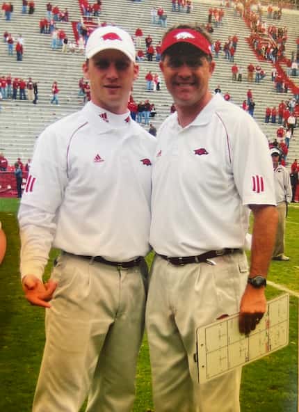 Rhett Lashlee (left) pictured here with former Auburn head coach and current UCF head coach...