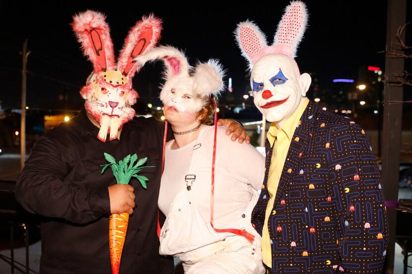 These three Evil Bunnies were photographed hanging around The N9NES night club in Deep Ellum...
