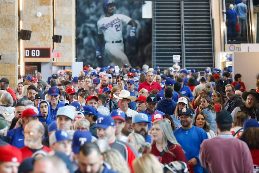 Fans made their way inside Globe Life Field ahead of Game 2 of the baseball World Series...