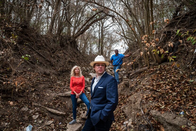 Robert Kent (front), Texas state director for the Trust for Public Land; Dallas Park Board...