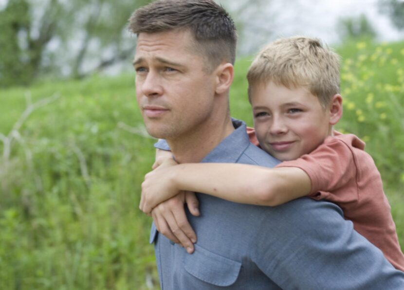 Brad Pitt and Laramie Eppler are shown in a scene from "The Tree of Life."