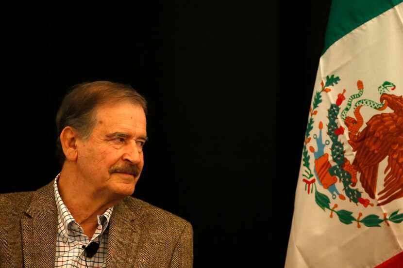 Former Mexican President Vicente Fox attends a Q&A session during the World Affairs...