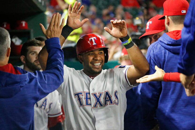 Texas Rangers shortstop Elvis Andrus (1) is pictured during the Milwaukee Brewers vs. the...