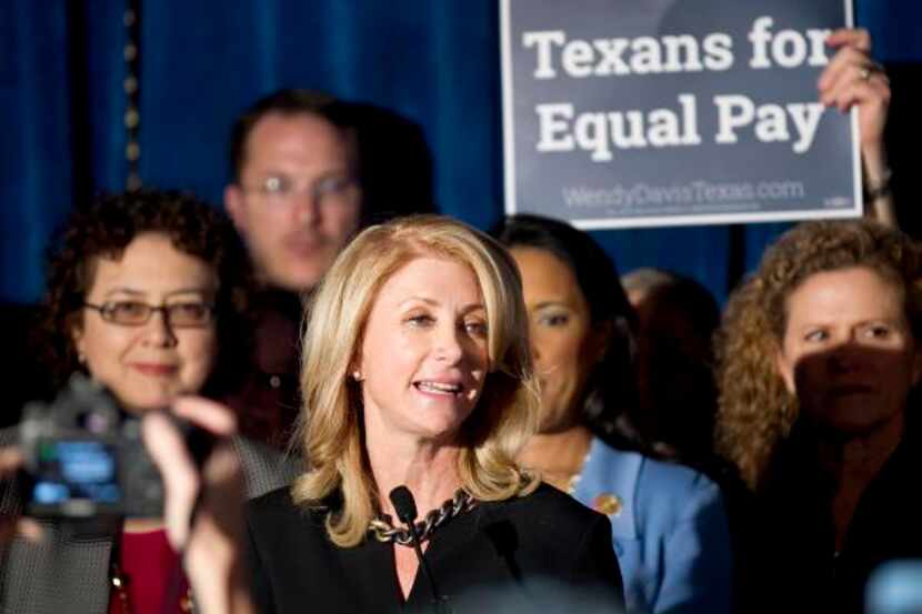Democratic gubernatorial nominee Sen. Wendy Davis spoke at Scholz Garten in Austin on Monday...