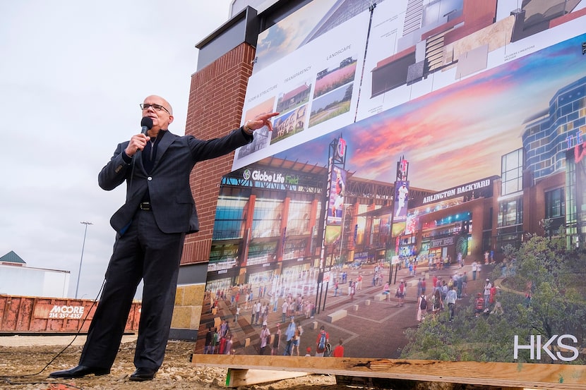 Trubey speaks about the design of Globe Life Field in 2019.