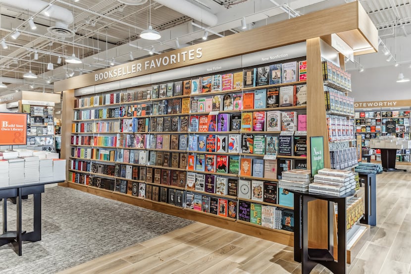 Interior of a new Barnes & Noble store in New Jersey featuring the new design that s similar...