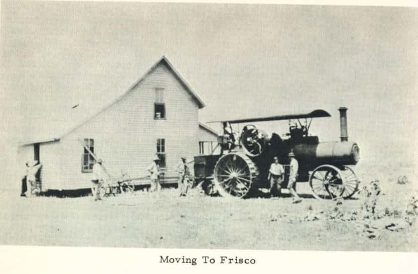 Photograph of residents of Lebanon moving to Frisco, undated.  Photograph from Adelle Rogers...