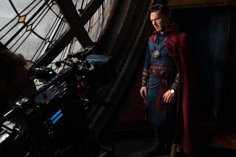 Benedict Cumberbatch on the set of "Doctor Strange."