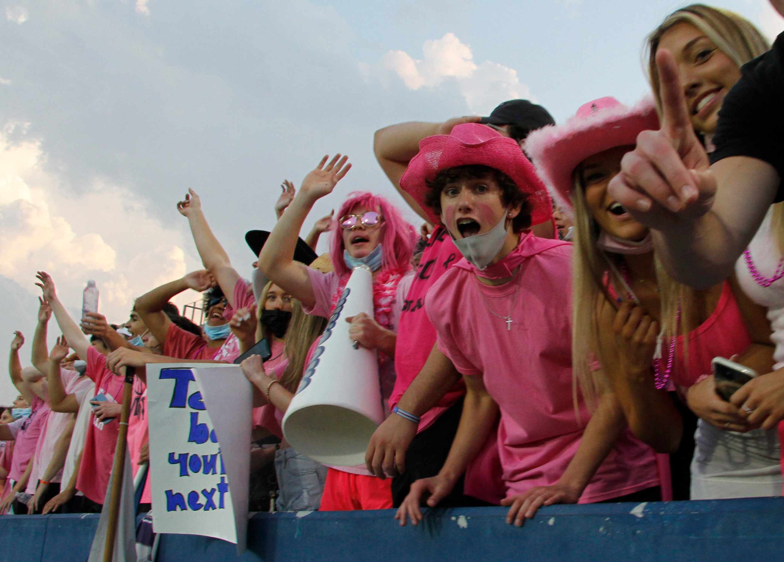 The student section for Flower Mound was loud and proud in support of the Lady Jaguars in...