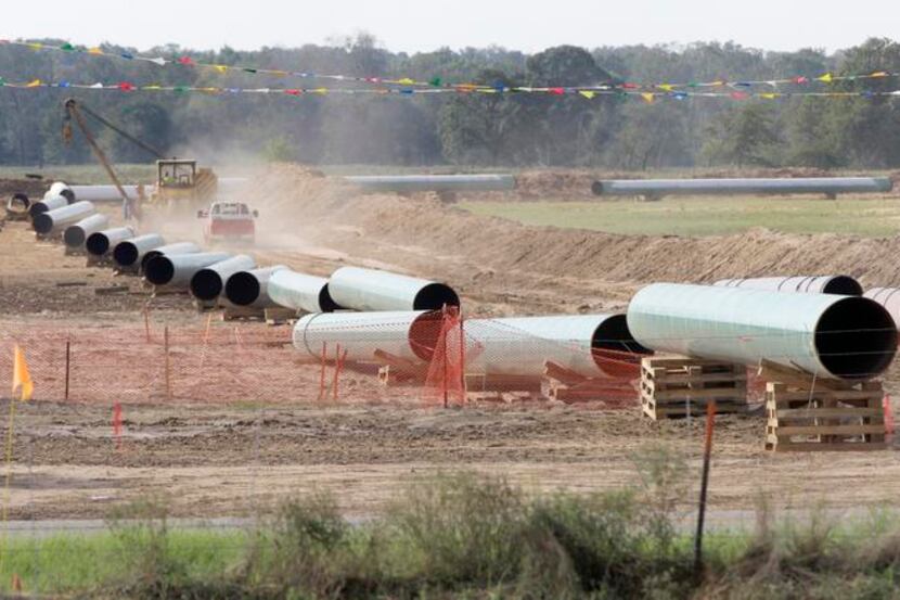 
The section of Keystone from Cushing, Okla., to Nederland was under construction in 2012;...