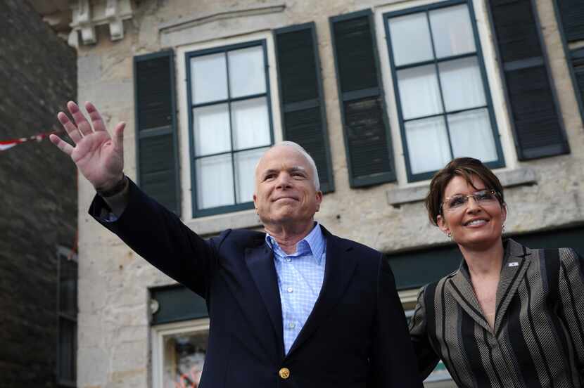 GOP presidential candidate John McCain and his running mate Sarah Palin attend a campaign...