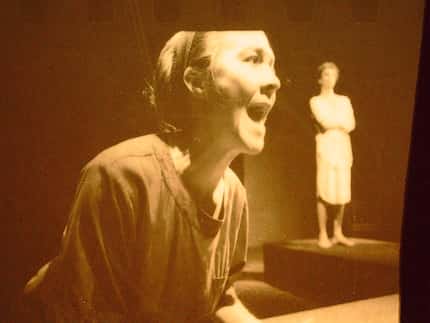 Sally Nystuen in Kitchen Dog Theater's 1992 production of "Damnée Manon, Sacrée Sandra" at...
