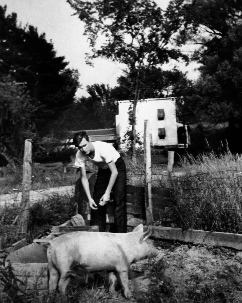 1939: George H.W. Bush at summer camp. He was born  June 12, 1924 in Milton, Mass.