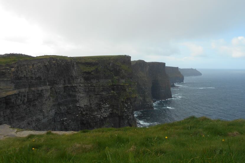 The Cliffs of Moher rise over 700 feet along a 5-mile stretch of coastline. 