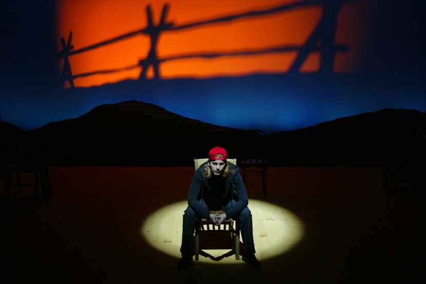 Amanda Denton performs a scene from 'The Laramie Project' at Water Tower Theater in Addison...