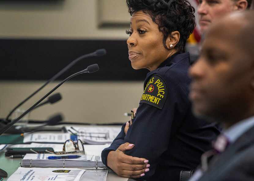 Dallas Police Chief U. Renee Hall listened to comments on recommendations for the Citizens...