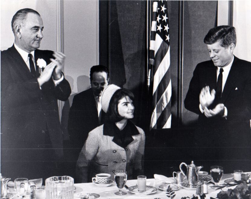 November 22, 1963 - Fort Worth, Texas - Hotel Texas - Lyndon Johnson, Jacqueline Kennedy and...