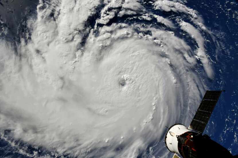 This photo provided by NASA shows Hurricane Florence from the International Space Station on...