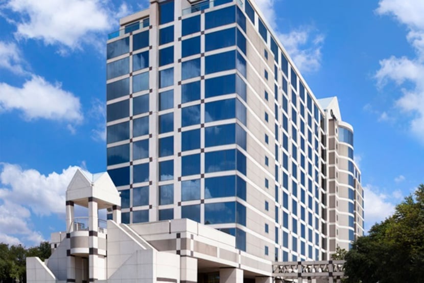 The Omni Dallas Hotel at Park West is on LBJ Freeway at Luna Road.