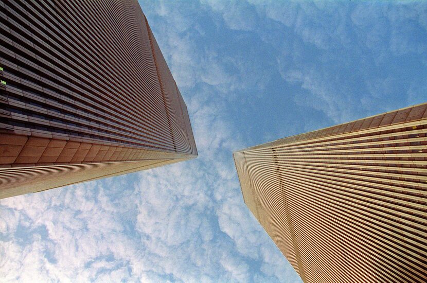 This file photo taken Nov. 8, 1992 shows the twin towers of the World Trade Center, in lower...